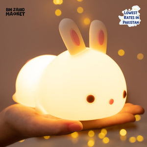CUTE SILICONE LED NIGHT LIGHT USB RECHARGEABLE TOUCH CONTROL - LOVELY BUNNY