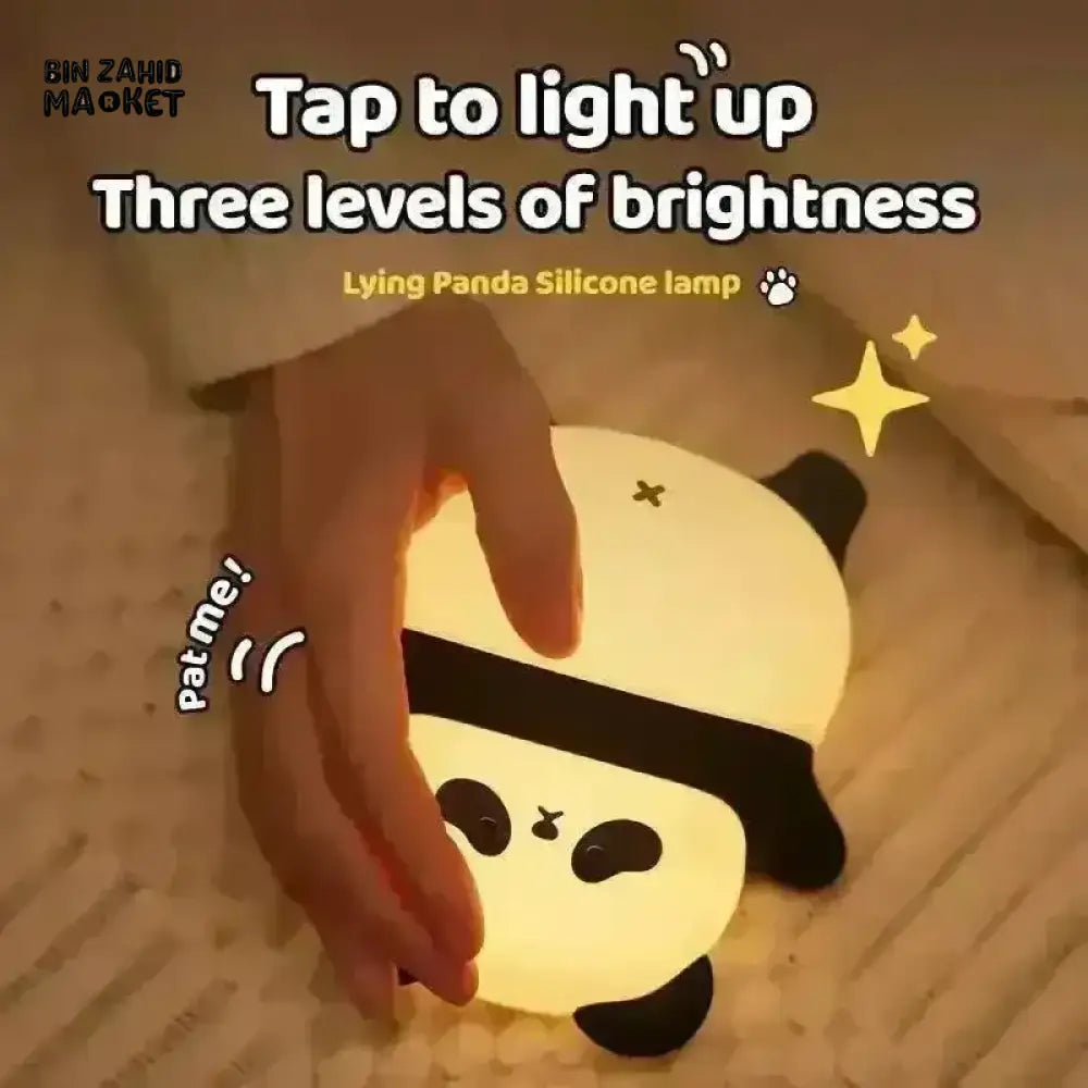 CUTE SILICONE LED NIGHT LIGHT USB RECHARGEABLE TOUCH CONTROL - LYING PANDA