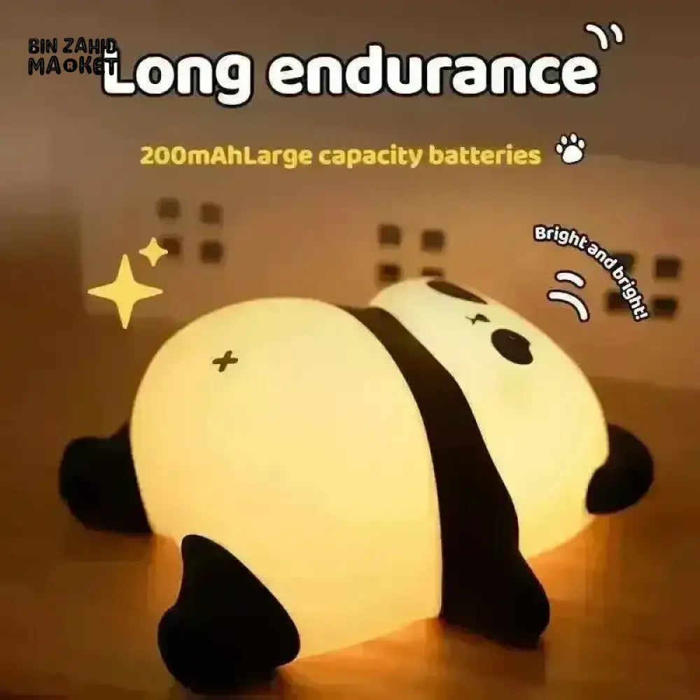 CUTE SILICONE LED NIGHT LIGHT USB RECHARGEABLE TOUCH CONTROL - LYING PANDA
