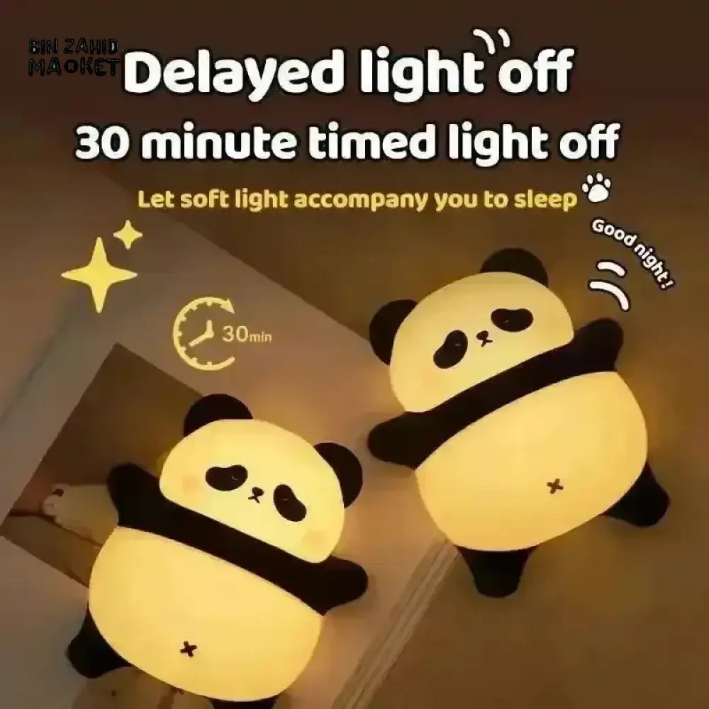 CUTE SILICONE LED NIGHT LIGHT USB RECHARGEABLE TOUCH CONTROL - LYING PANDA