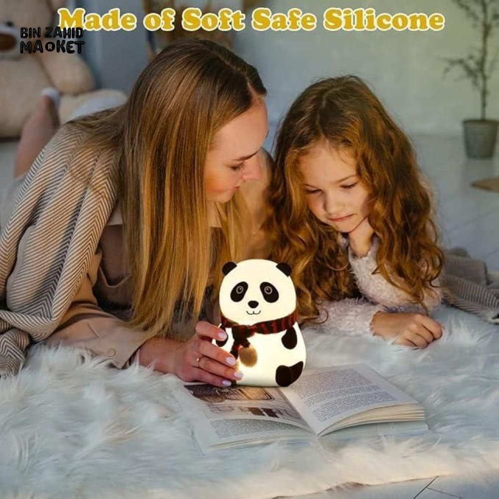 CUTE SILICONE LED NIGHT LIGHT USB RECHARGEABLE TOUCH CONTROL - MUFLER PANDA