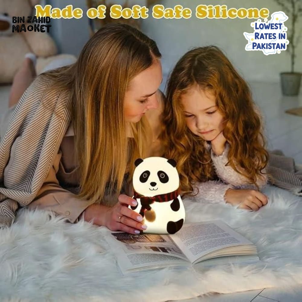 CUTE SILICONE LED NIGHT LIGHT USB RECHARGEABLE TOUCH CONTROL - MUFLER PANDA