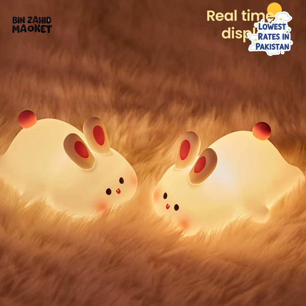 CUTE SILICONE LED NIGHT LIGHT USB RECHARGEABLE TOUCH CONTROL - RABBIT
