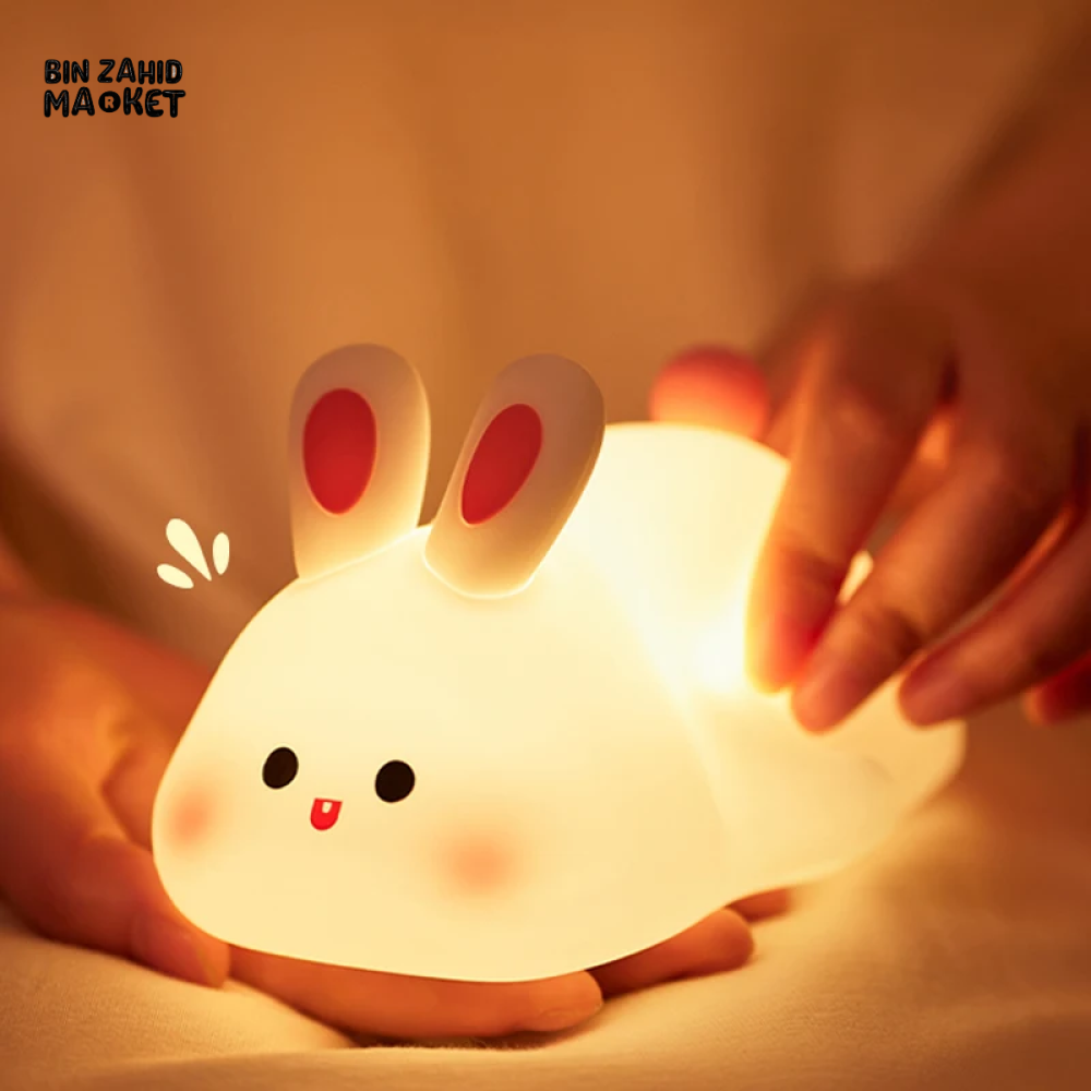 CUTE SILICONE LED NIGHT LIGHT USB RECHARGEABLE TOUCH CONTROL - RABBIT