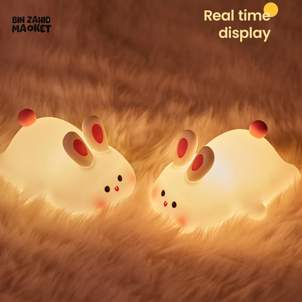 CUTE SILICONE LED NIGHT LIGHT USB RECHARGEABLE TOUCH CONTROL - RABBIT
