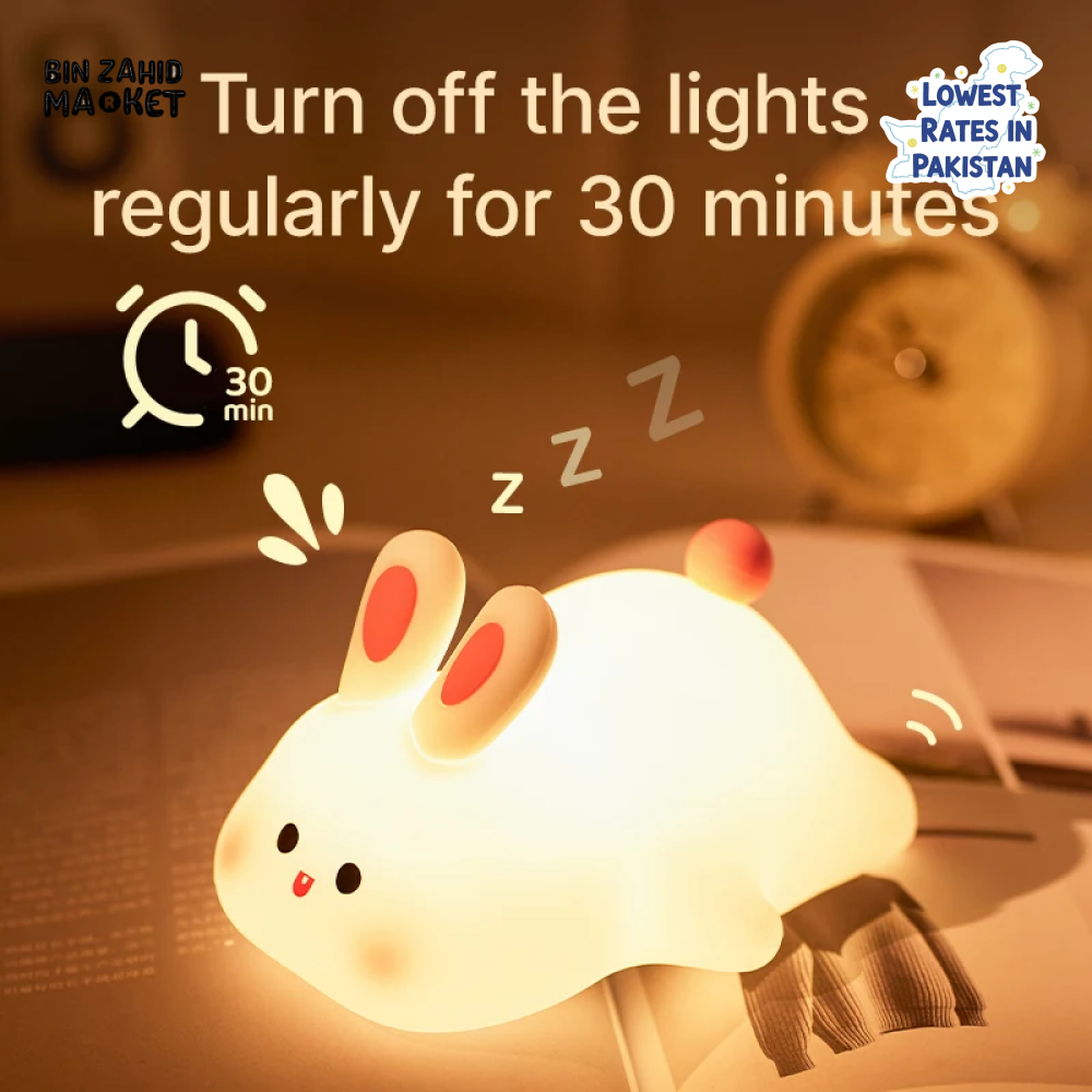 CUTE SILICONE LED NIGHT LIGHT USB RECHARGEABLE TOUCH CONTROL - RABBIT