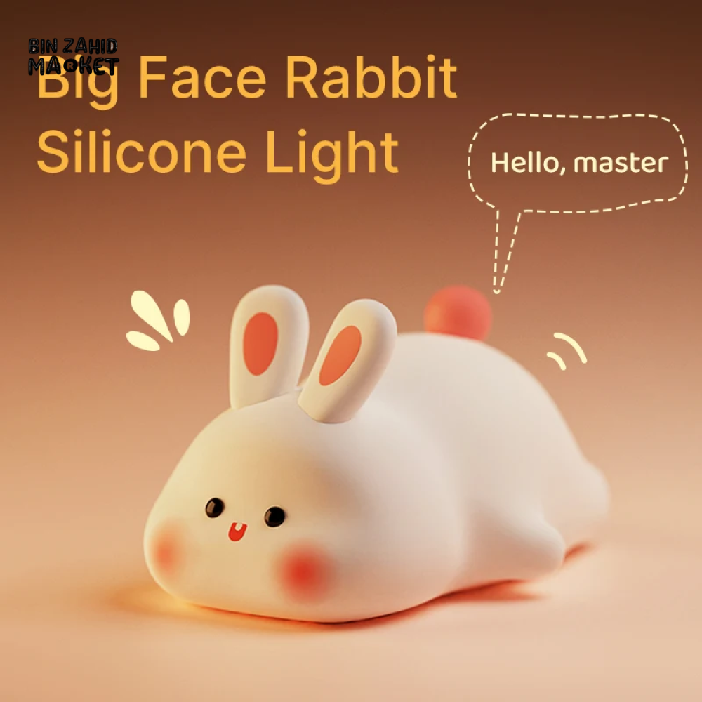 CUTE SILICONE LED NIGHT LIGHT USB RECHARGEABLE TOUCH CONTROL - RABBIT