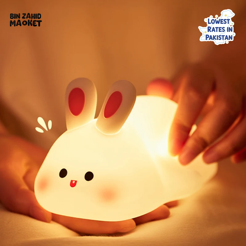 CUTE SILICONE LED NIGHT LIGHT USB RECHARGEABLE TOUCH CONTROL - RABBIT