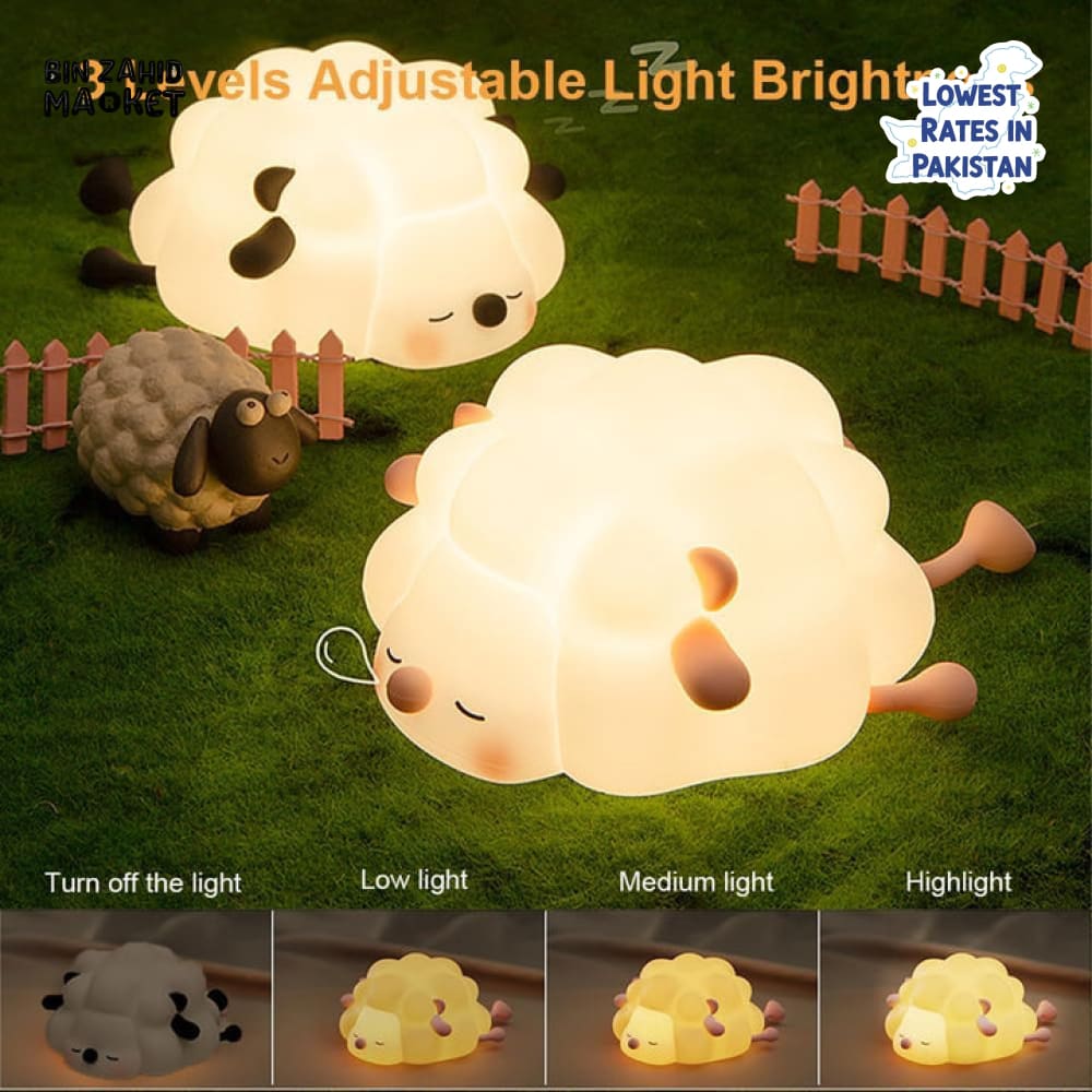 Sheep Silicone Night Light – Multicolour Bedside Lamp for Kids