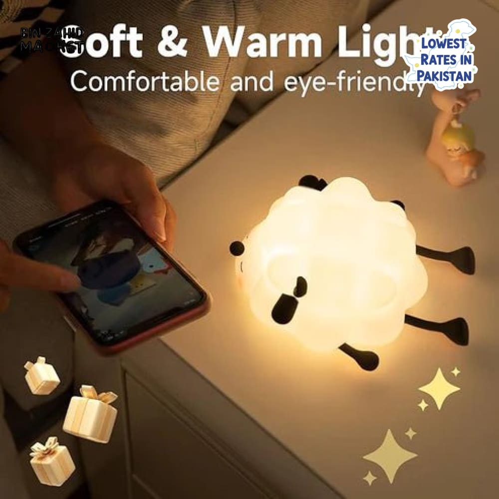 Sheep Silicone Night Light – Multicolour Bedside Lamp for Kids