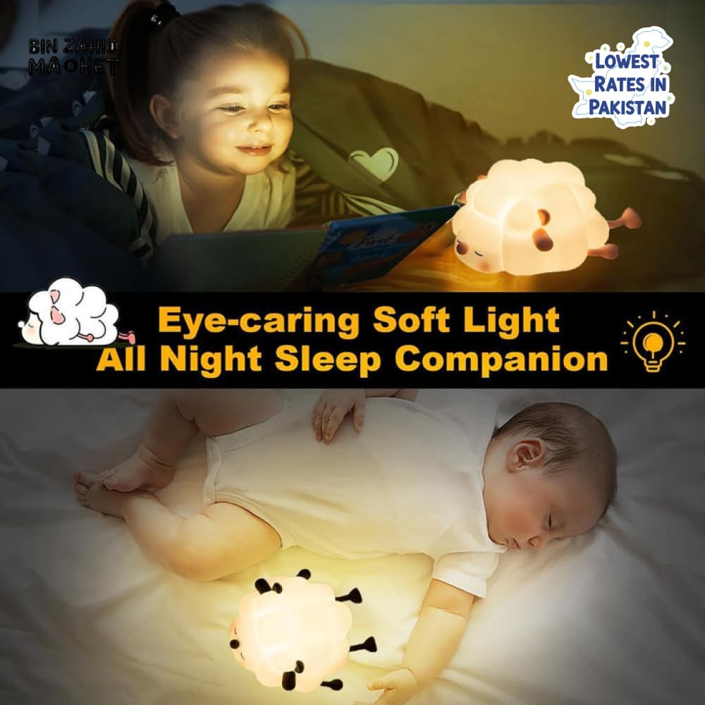 Sheep Silicone Night Light – Multicolour Bedside Lamp for Kids