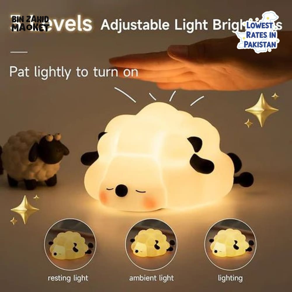 Sheep Silicone Night Light – Multicolour Bedside Lamp for Kids
