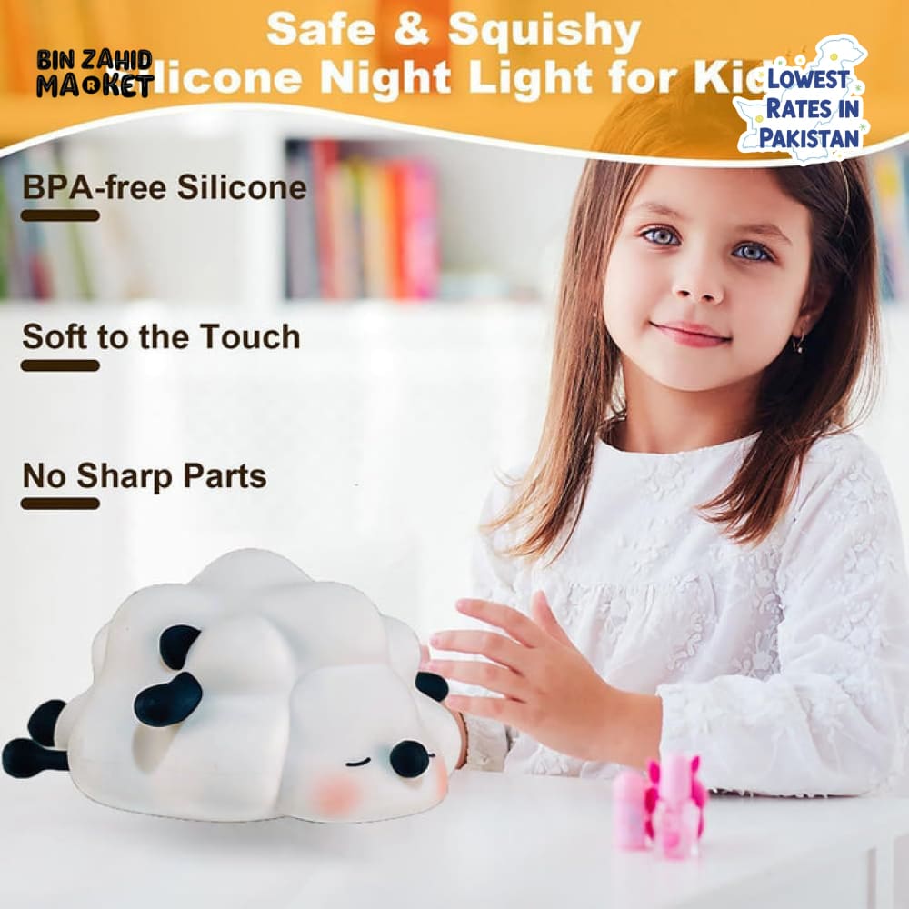 Sheep Silicone Night Light – Multicolour Bedside Lamp for Kids