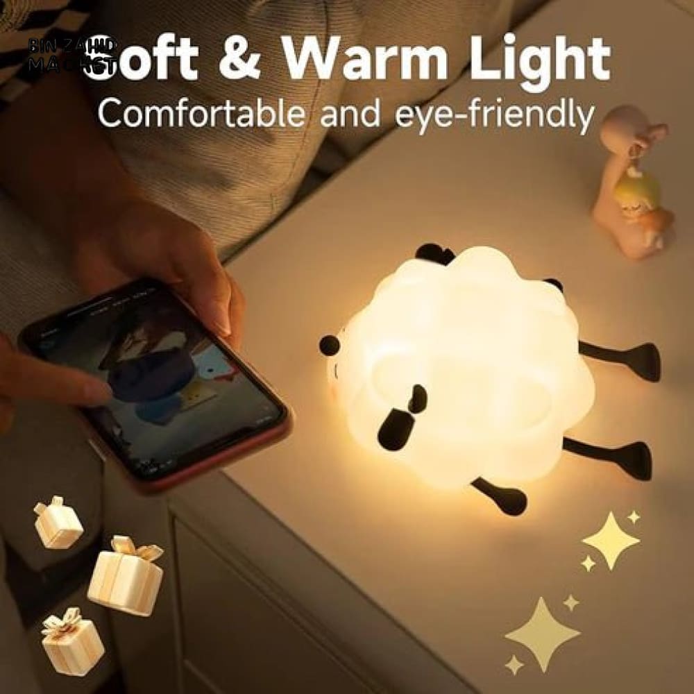 Sheep Silicone Night Light – Multicolour Bedside Lamp for Kids