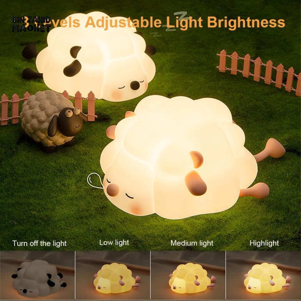 Sheep Silicone Night Light – Multicolour Bedside Lamp for Kids