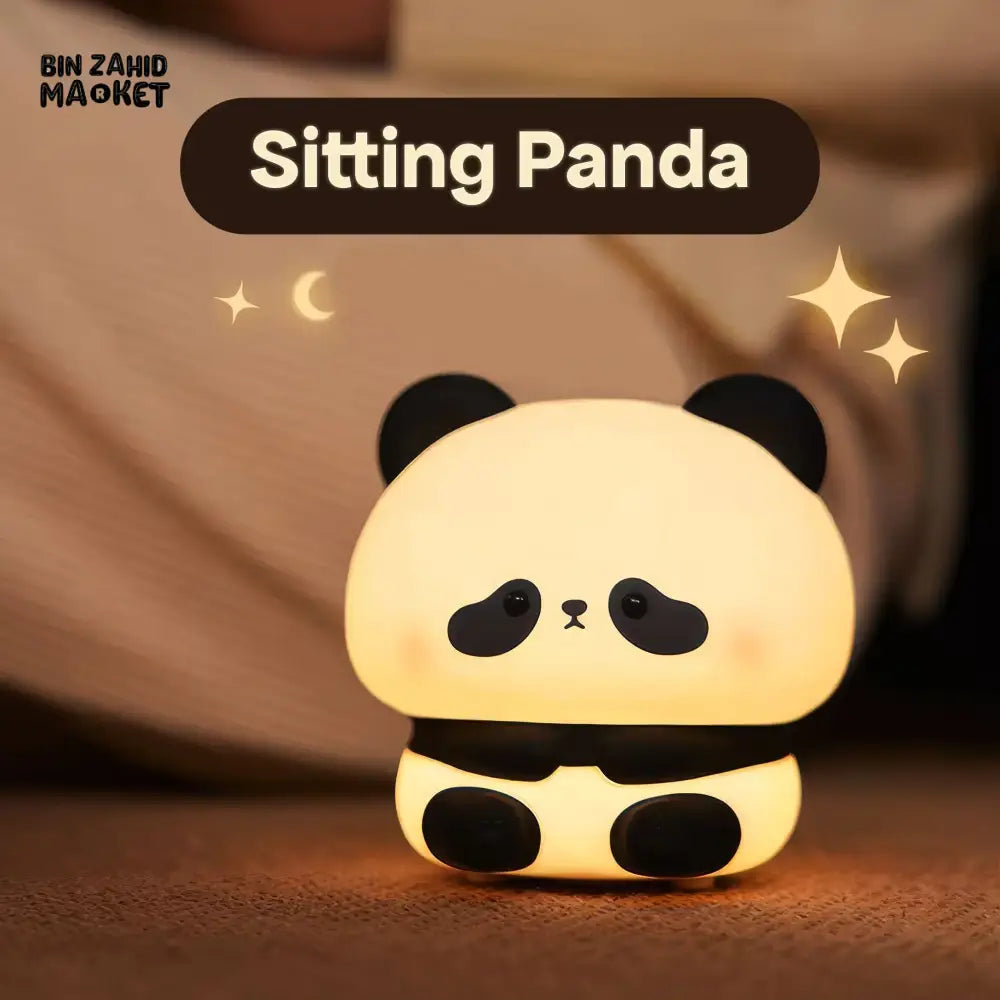 CUTE SILICONE LED NIGHT LIGHT USB RECHARGEABLE TOUCH CONTROL - SITTING PANDA