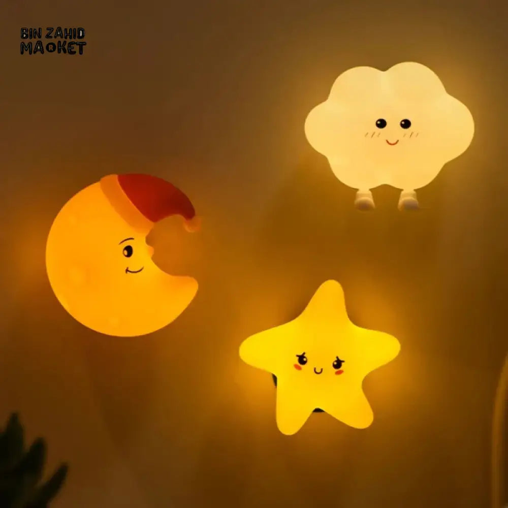 CUTE SILICONE CARTOON NIGHT LIGHT RECHARGEABLE DIMMING LAMP FOR KIDS ROOM - CLOUDY