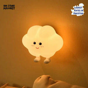 CUTE SILICONE CARTOON NIGHT LIGHT RECHARGEABLE DIMMING LAMP FOR KIDS ROOM - CLOUDY