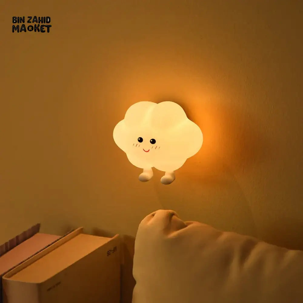 CUTE SILICONE CARTOON NIGHT LIGHT RECHARGEABLE DIMMING LAMP FOR KIDS ROOM - CLOUDY
