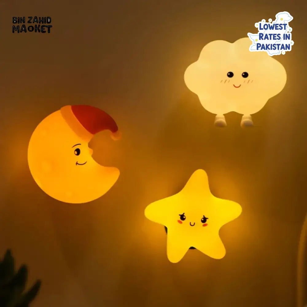CUTE SILICONE CARTOON NIGHT LIGHT RECHARGEABLE DIMMING LAMP FOR KIDS ROOM - CLOUDY