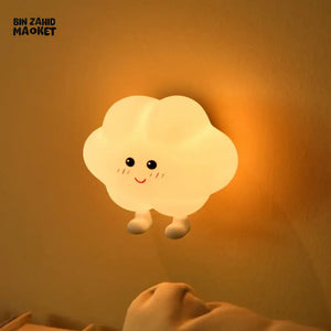 CUTE SILICONE CARTOON NIGHT LIGHT RECHARGEABLE DIMMING LAMP FOR KIDS ROOM - CLOUDY