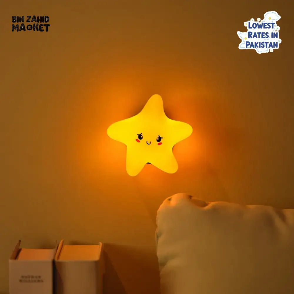CUTE SILICONE CARTOON NIGHT LIGHT RECHARGEABLE DIMMING LAMP FOR KIDS ROOM - STAR