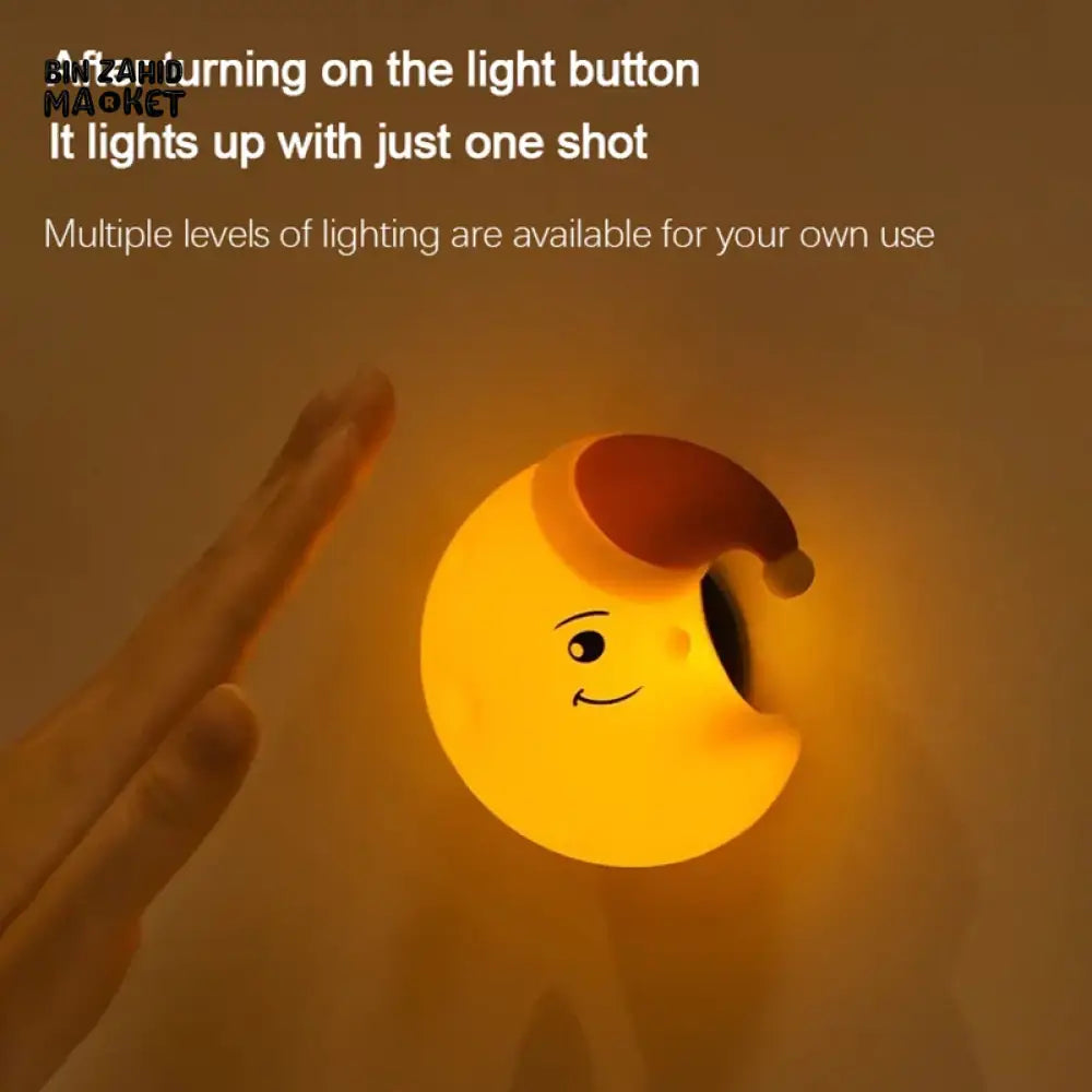CUTE SILICONE CARTOON NIGHT LIGHT RECHARGEABLE DIMMING LAMP FOR KIDS ROOM - STAR