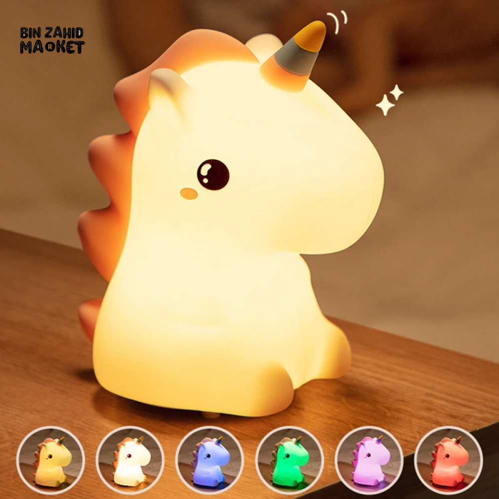 CUTE SILICONE LED NIGHT LIGHT USB RECHARGEABLE TOUCH CONTROL - UNICORN