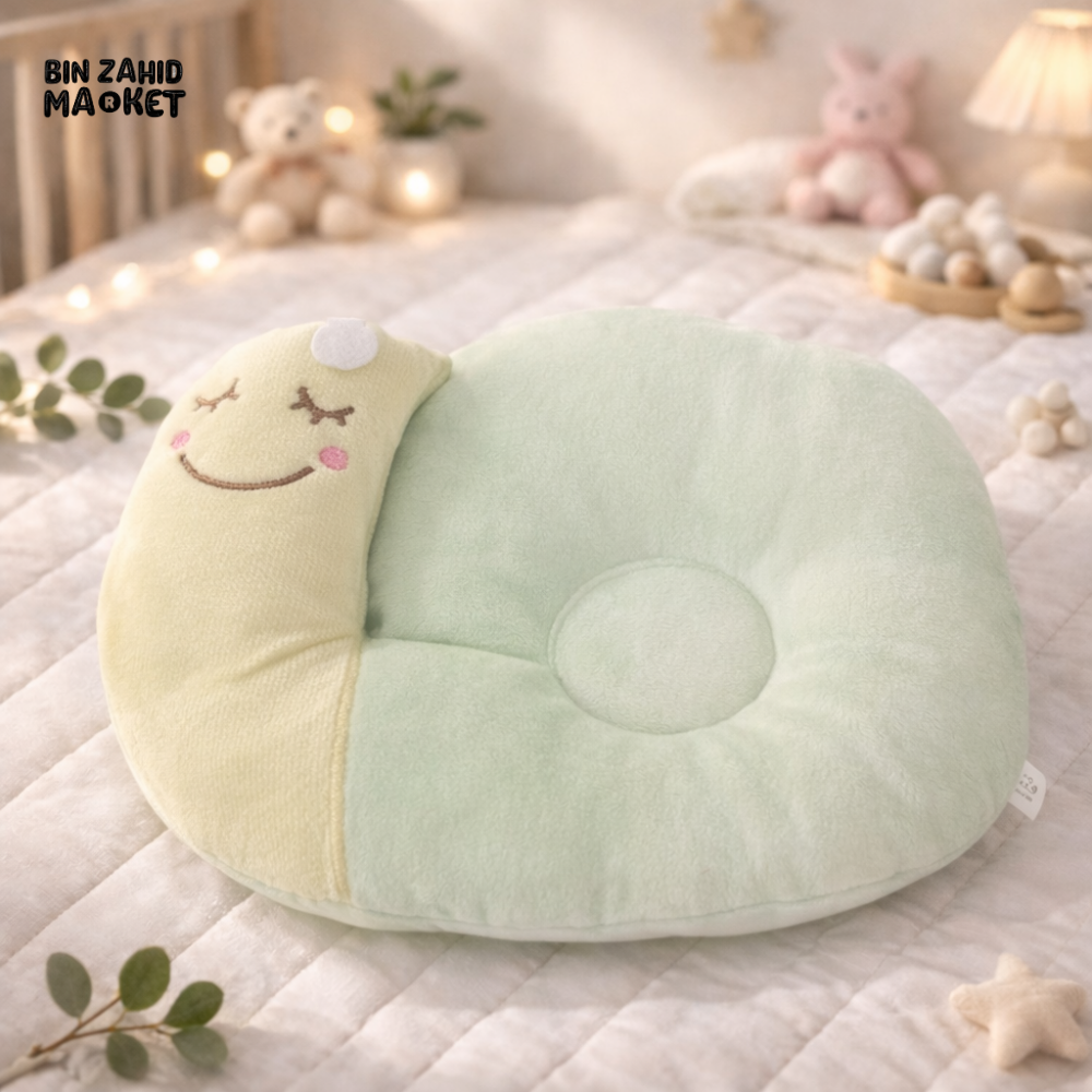 CUTE SNAIL BABY HEAD SHAPING PILLOW – SOFT NEWBORN SUPPORT CUSHION