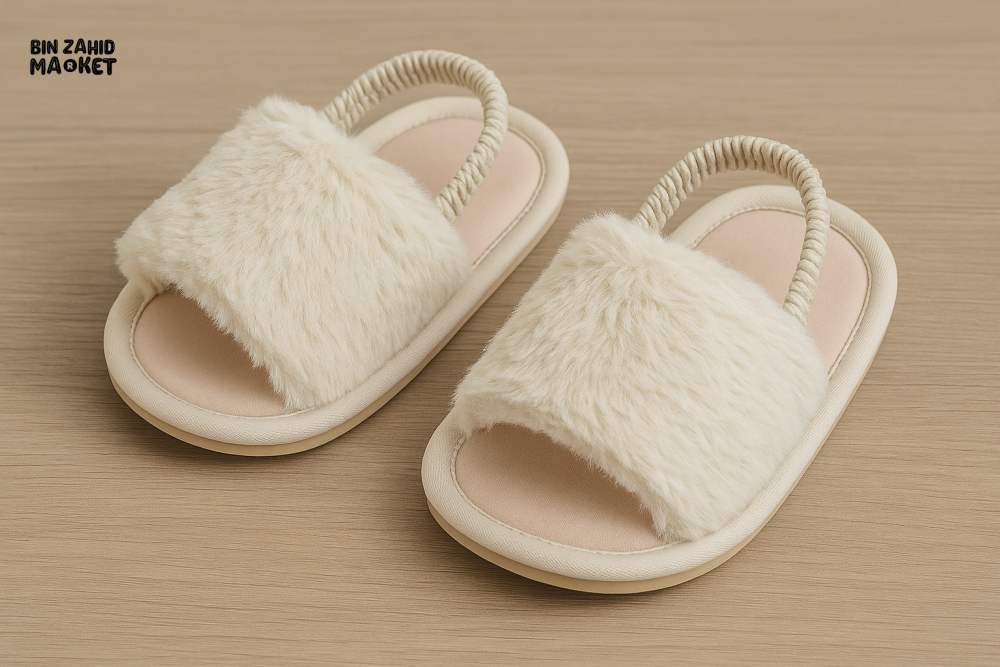 CUTE SUMMER PLUSH SLIPPERS FOR BABY GIRLS SOFT BOTTOM FLUFFY SLIP-ON INDOOR SHOES COMFY & STYLISH TODDLER FOOTWEAR