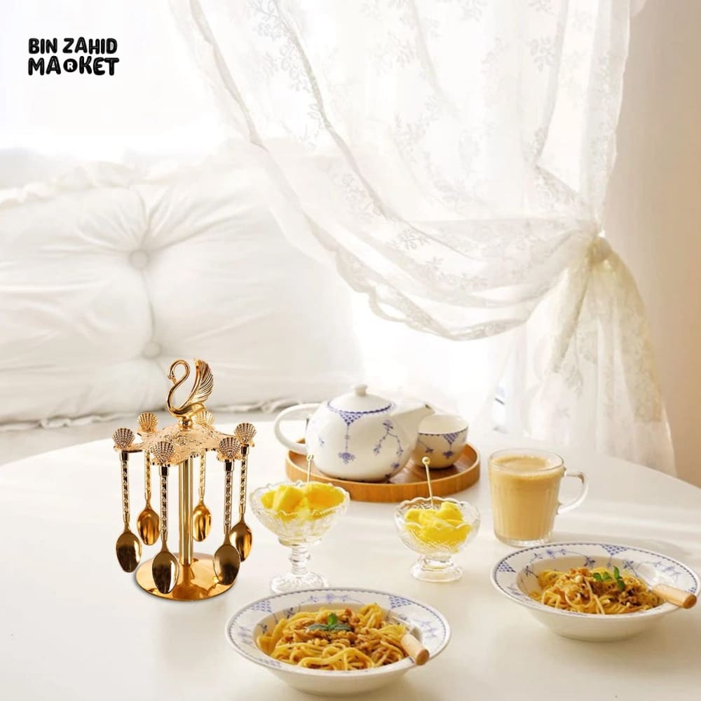 CUTE SWAN DESSERT TABLEWARE KITCHEN CUTLERY SET