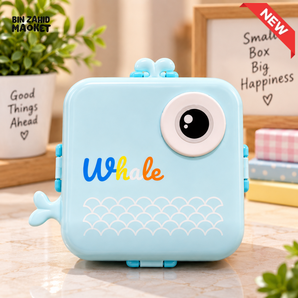 CUTE WHALE-SHAPED MULTIPURPOSE STORAGE BOX WITH HANDLE