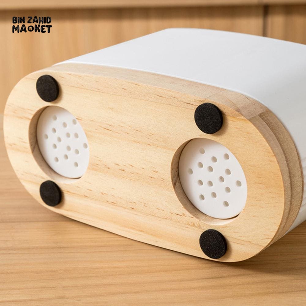 CUTLERY CONTAINER WITH WOODEN BASE – CHOPSTICK HOLDER UTENSIL STORAGE RACK AND DRAINING BOARD FOR KITCHEN