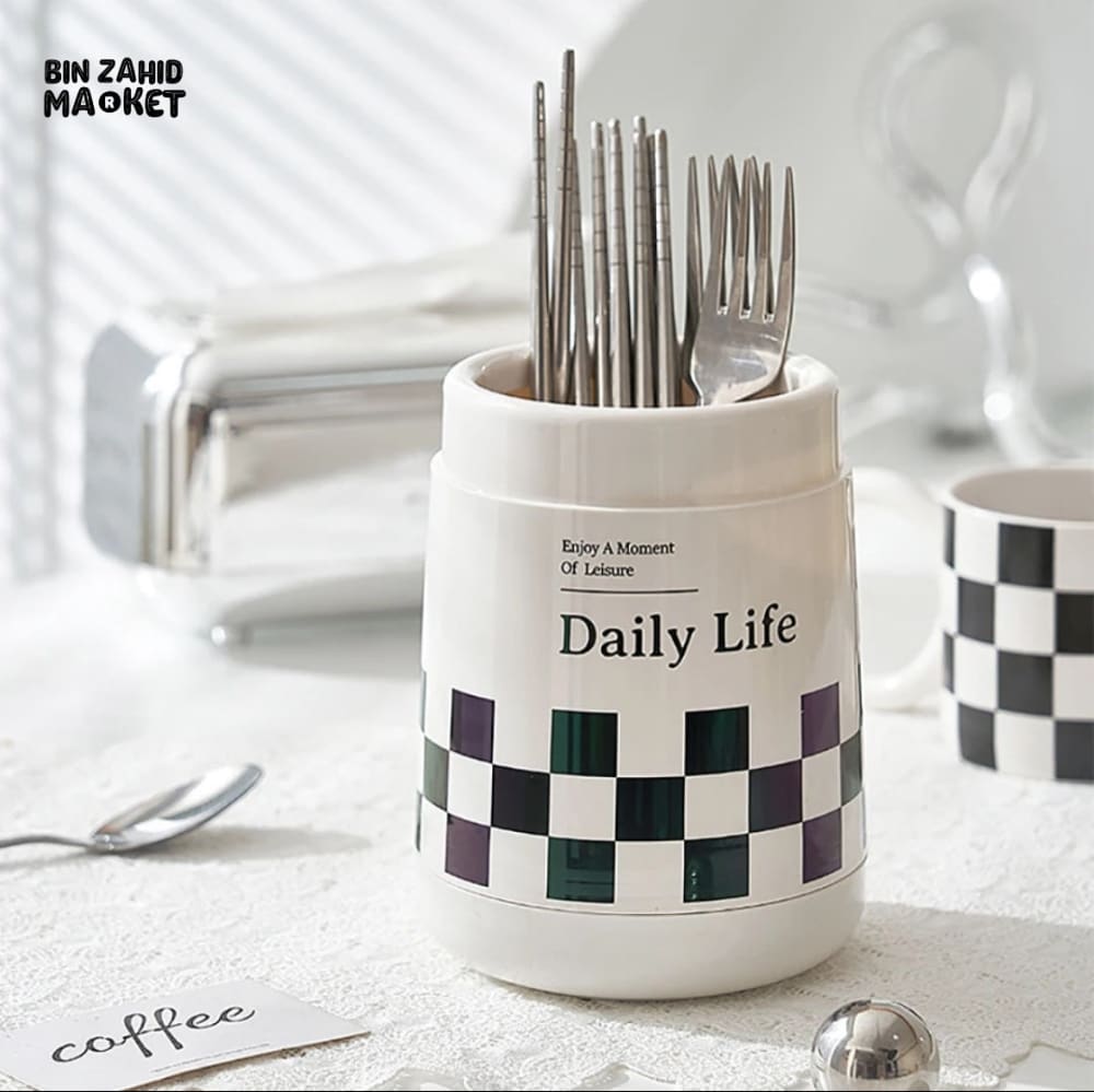 CUTLERY HOLDER WITH LID