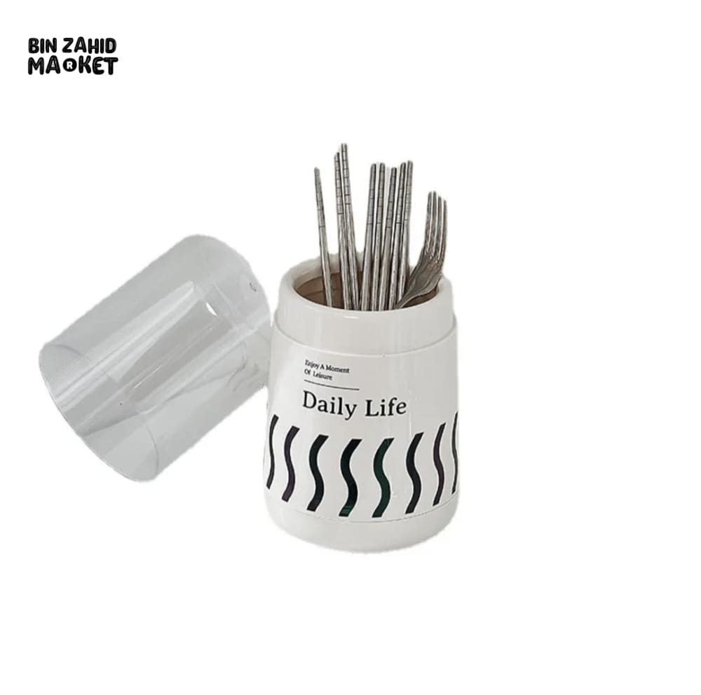CUTLERY HOLDER WITH LID