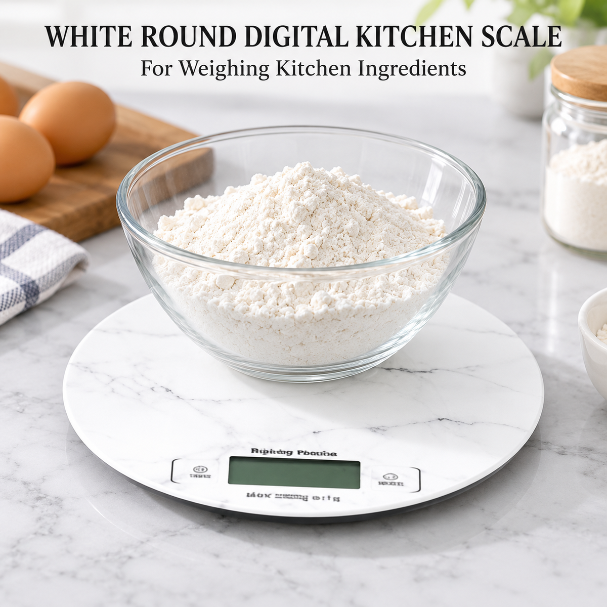 DANNY HOME WHITE ROUND DIGITAL KITCHEN SCALE
