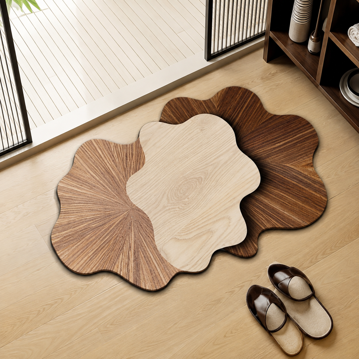 MATRUGS IRREGULAR FLORAL SHAPE DECORATIVE FLOOR MAT
