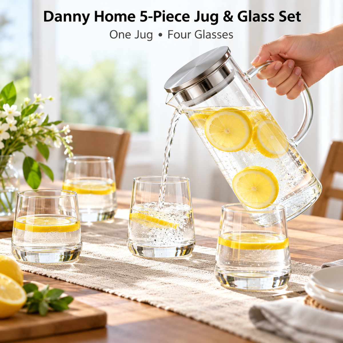 Danny Home 5-Piece Jug & Glass Set
