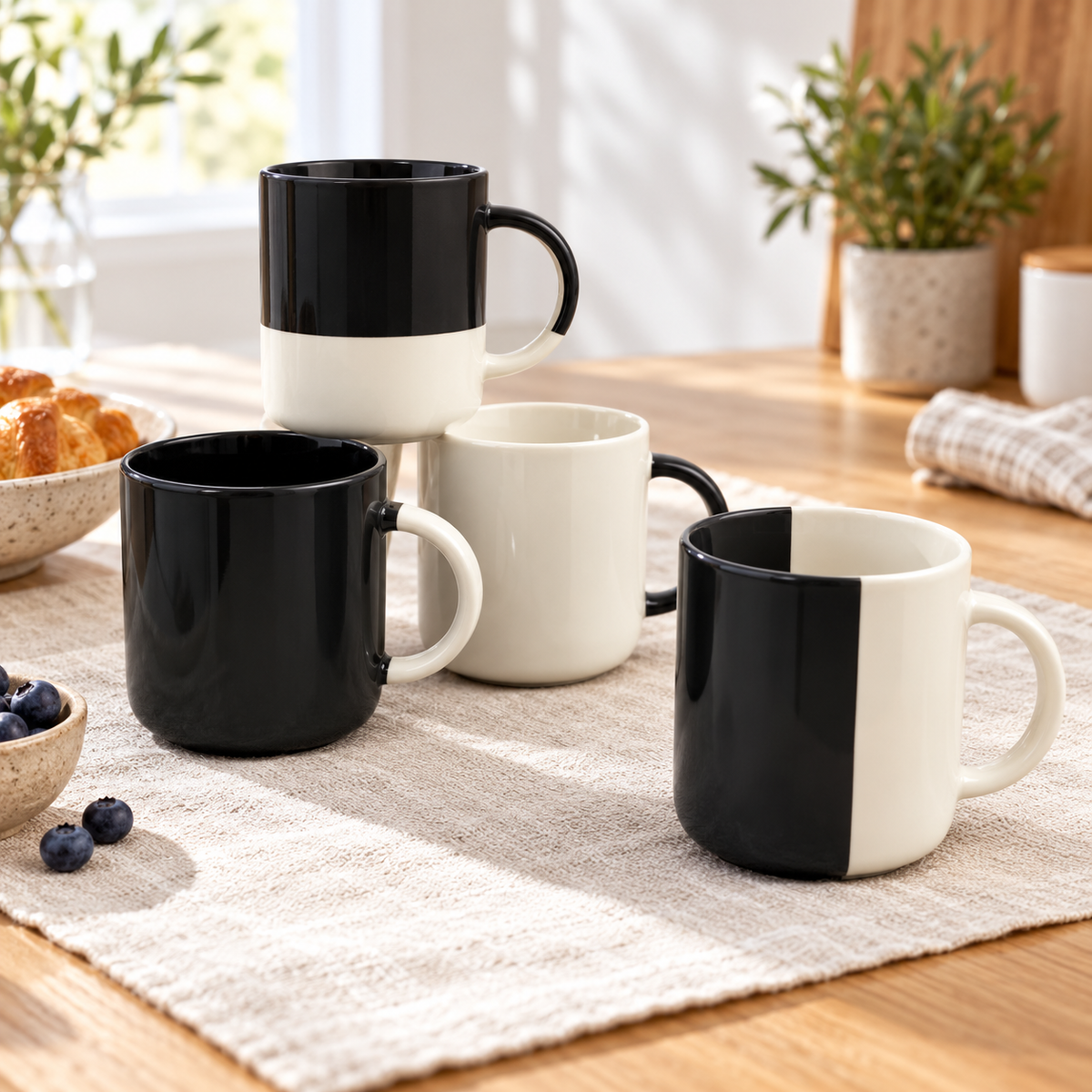 Danny Home 1 Piece Black And White Mug - 450 ml