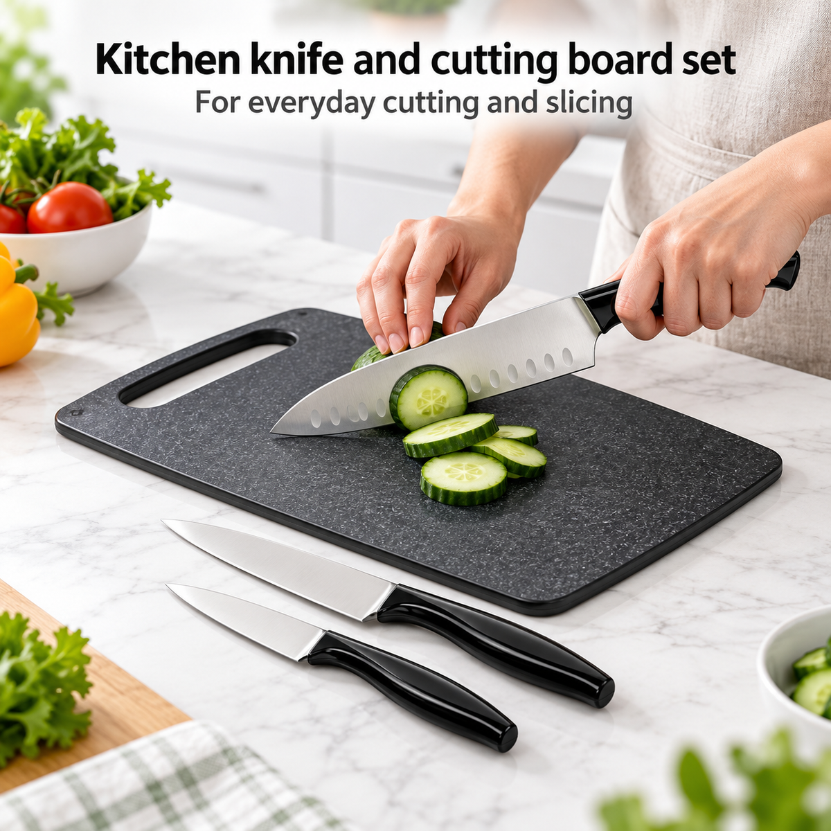 Danny Home Kitchen Knife And Cutting Board Set - 3 Pieces