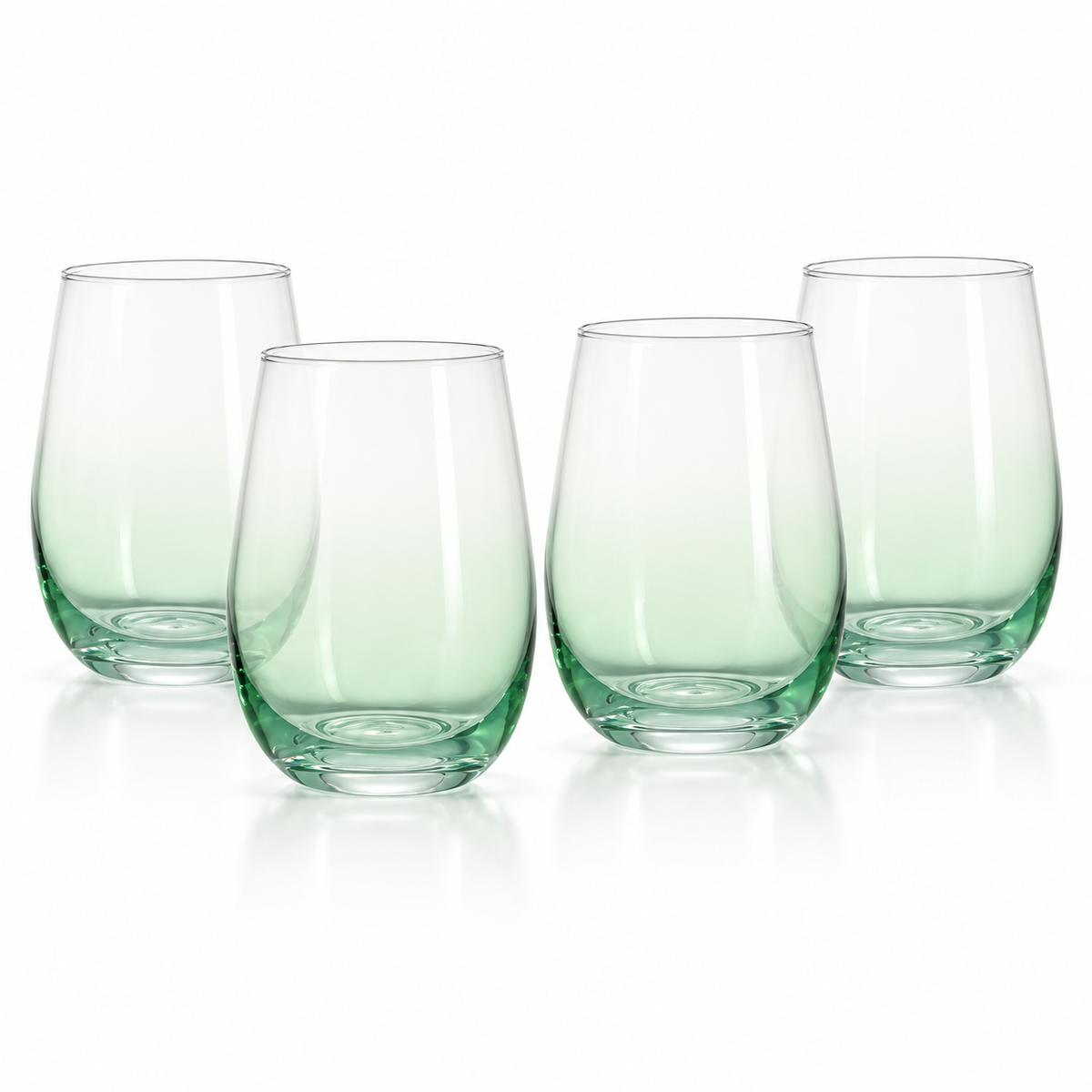 Danny Home Mint Green Rounded Glass Set - 330 ml