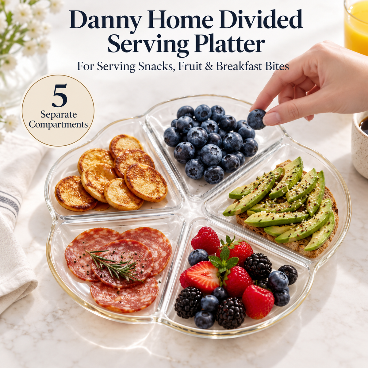 Danny Home Divided Serving Platter - 30 x 2 cm
