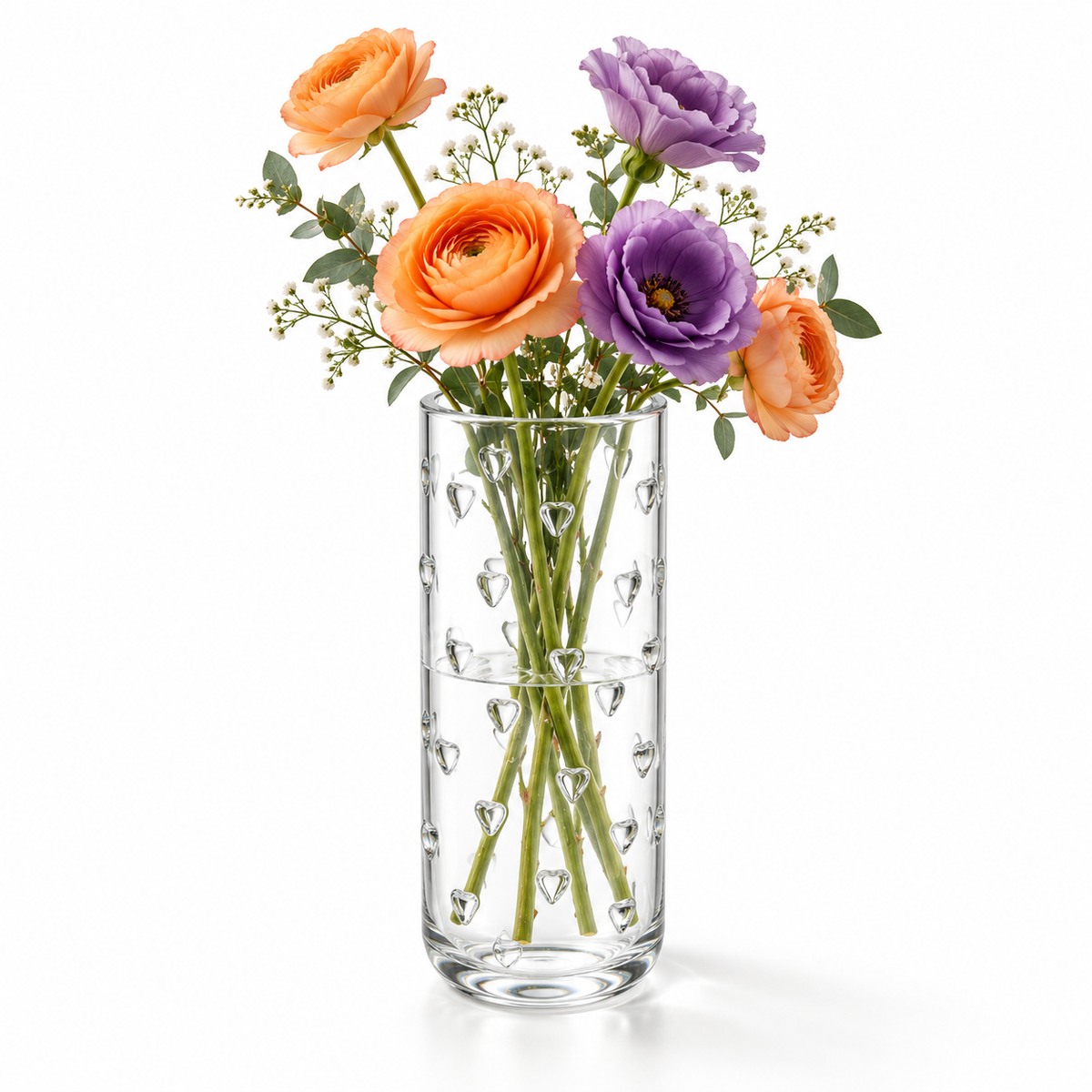 Danny Home Textured Glass Vase - 11.7x13.5x25.1cm