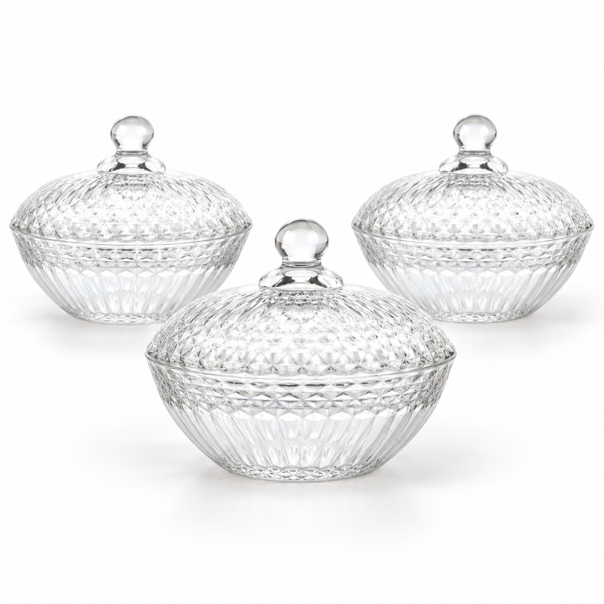 Danny Home 3 Piece Lidded Bowl Set - 12 x 5.5 cm