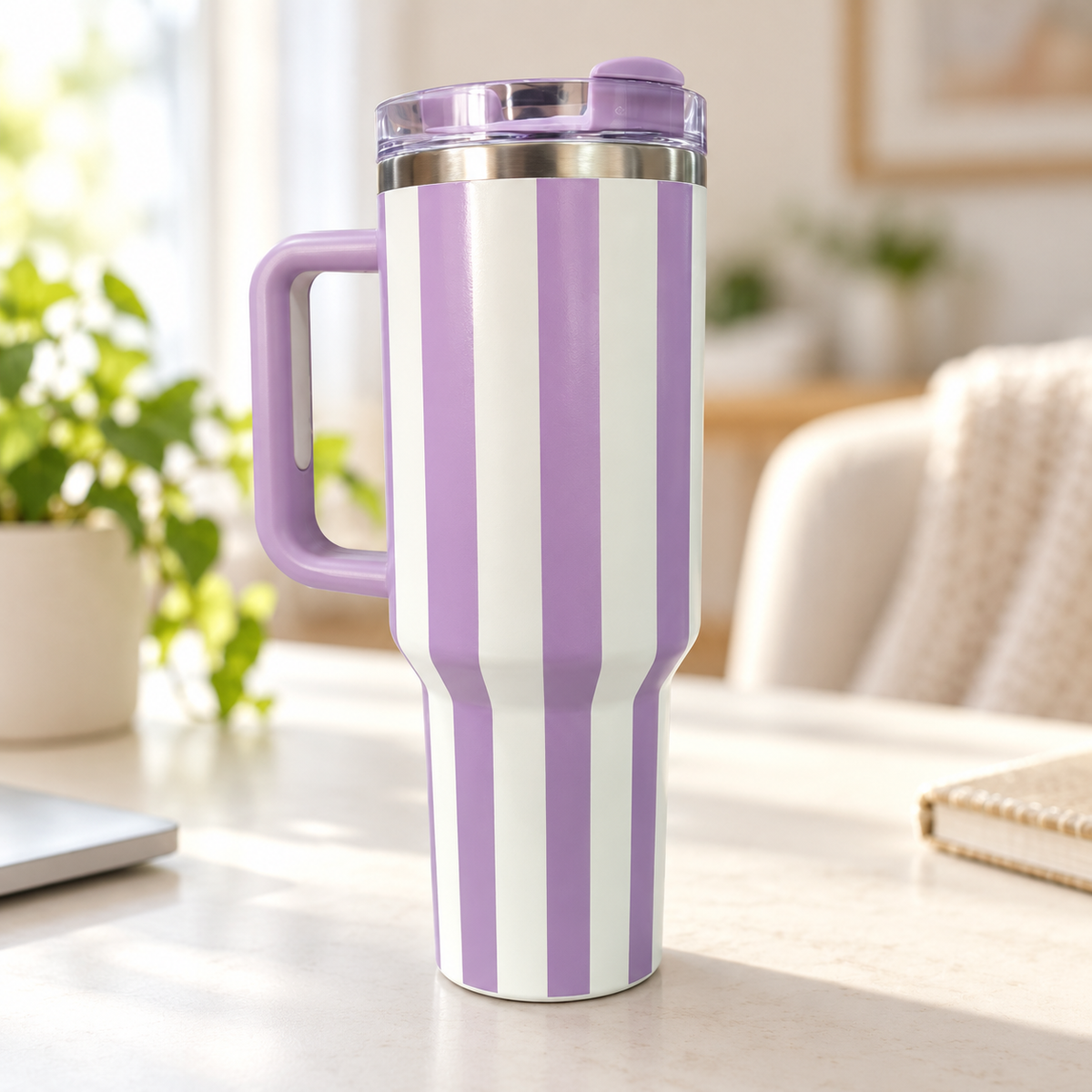 Striped Handle Tumbler
