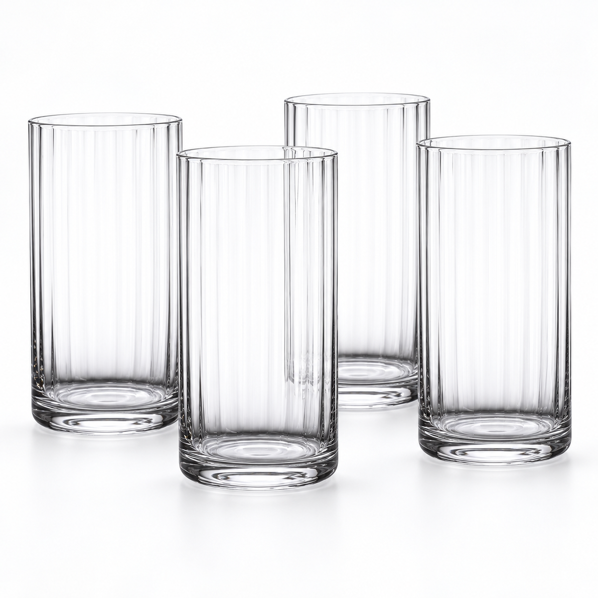 Danny Home 4 Piece Ribbed Glass Set - 520 ml