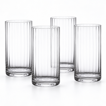 Danny Home 4 Piece Ribbed Glass Set - 520 ml