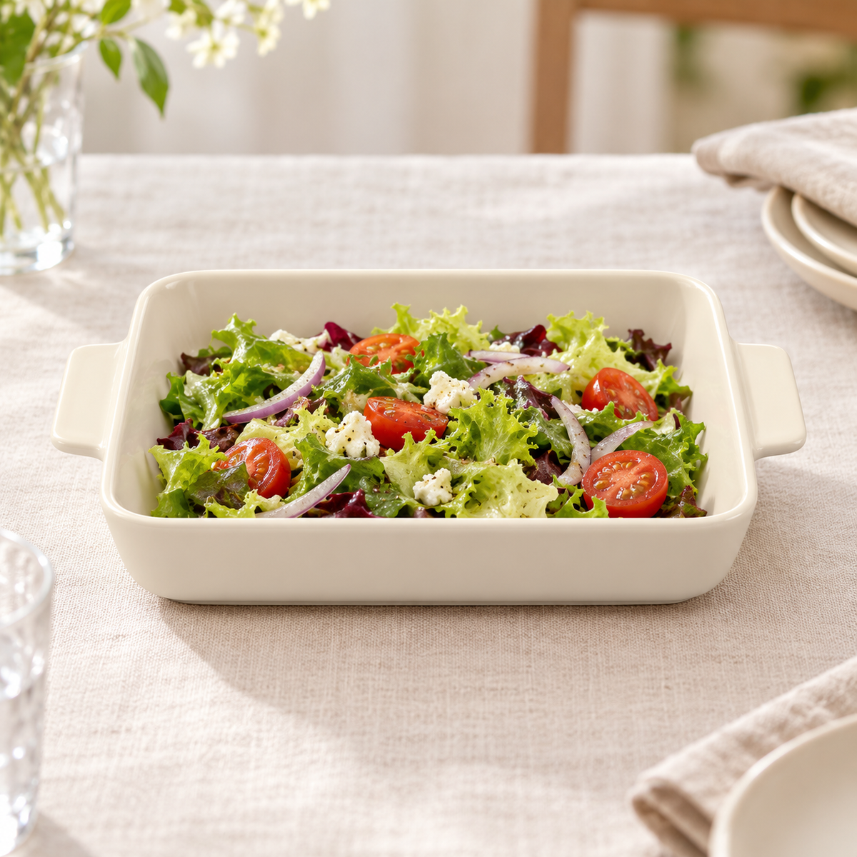 Danny Home Square Handled Dish - 12 Inches