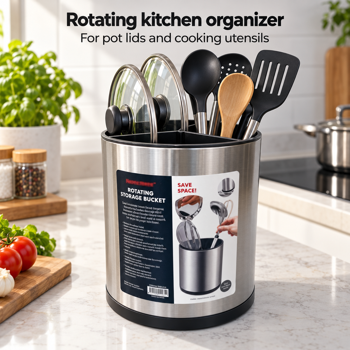 Danny Home Rotating Kitchen Organizer - 16x16x20.3cm