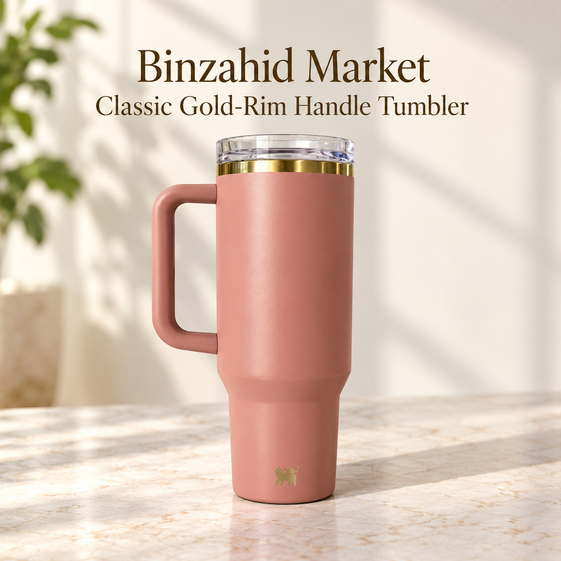 Classic Gold-Rim Handle Tumbler